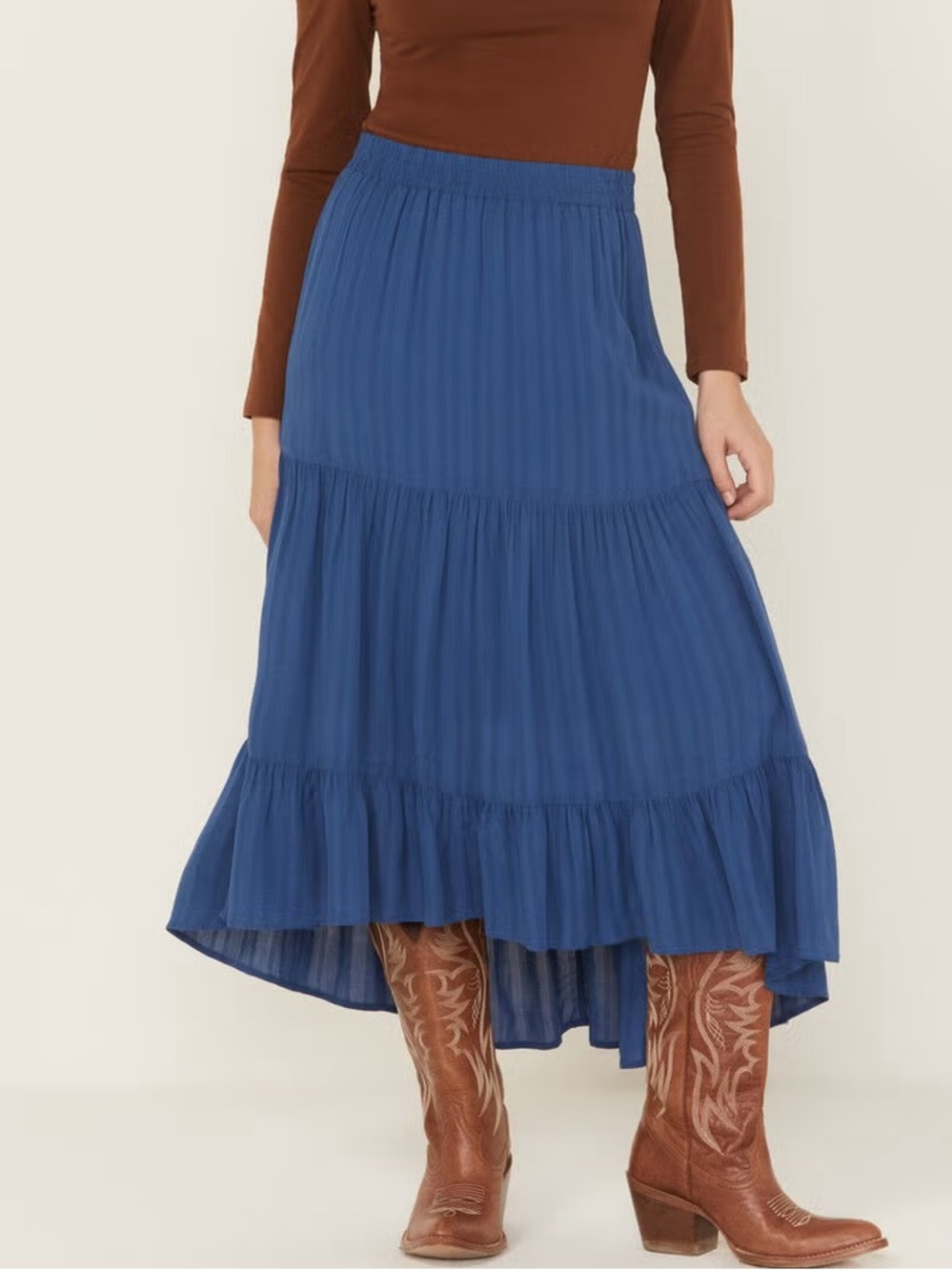 Idyllwind Preston High Low Cobalt Midi Skirt